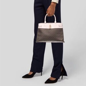 Michael Kors Pink and brown Satchel with Gold Hardware